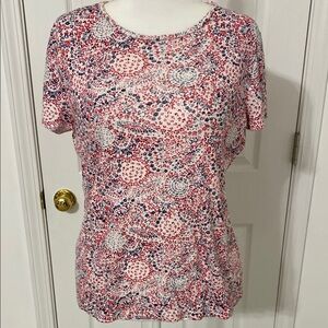 Talbots Soft Red White and Blue Summer  Tee Shirt